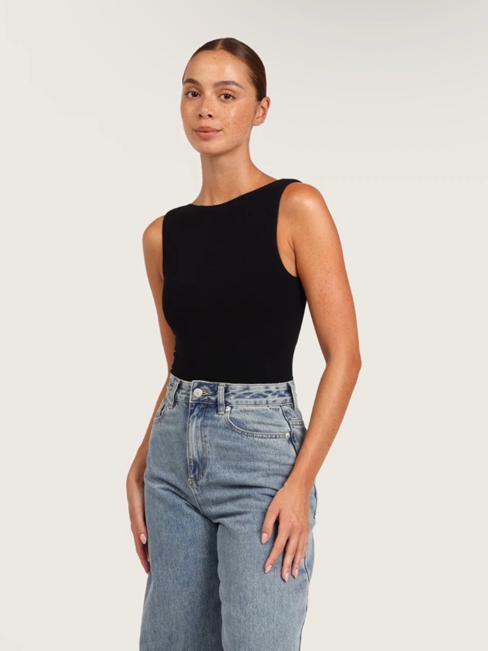 Boost Ribbed Boat Neck Bodysuit